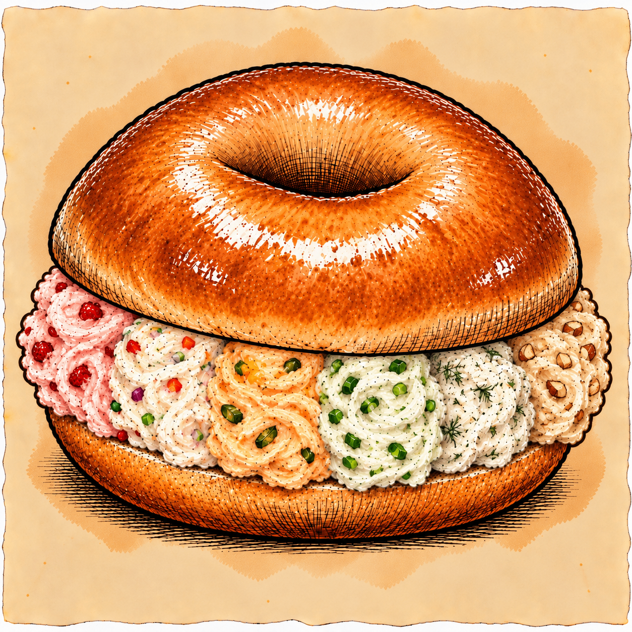 FLAVORED SCHMEAR BAGEL bagel sandwich