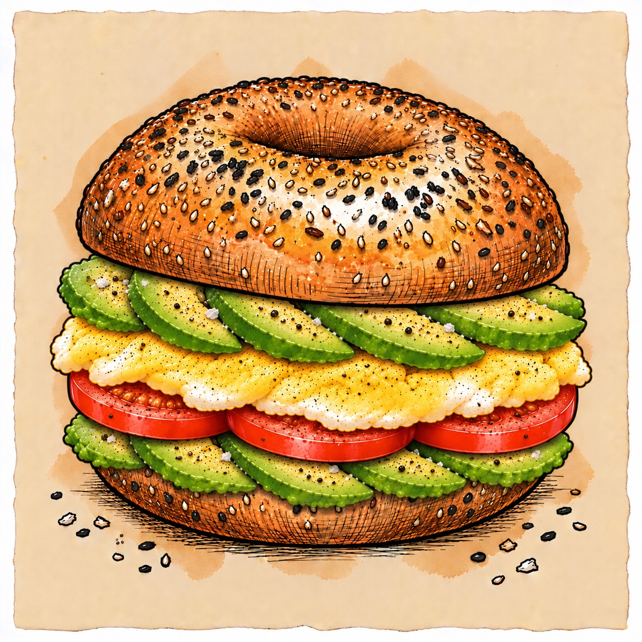 AVOCADO TOAST-ED BAGEL bagel sandwich