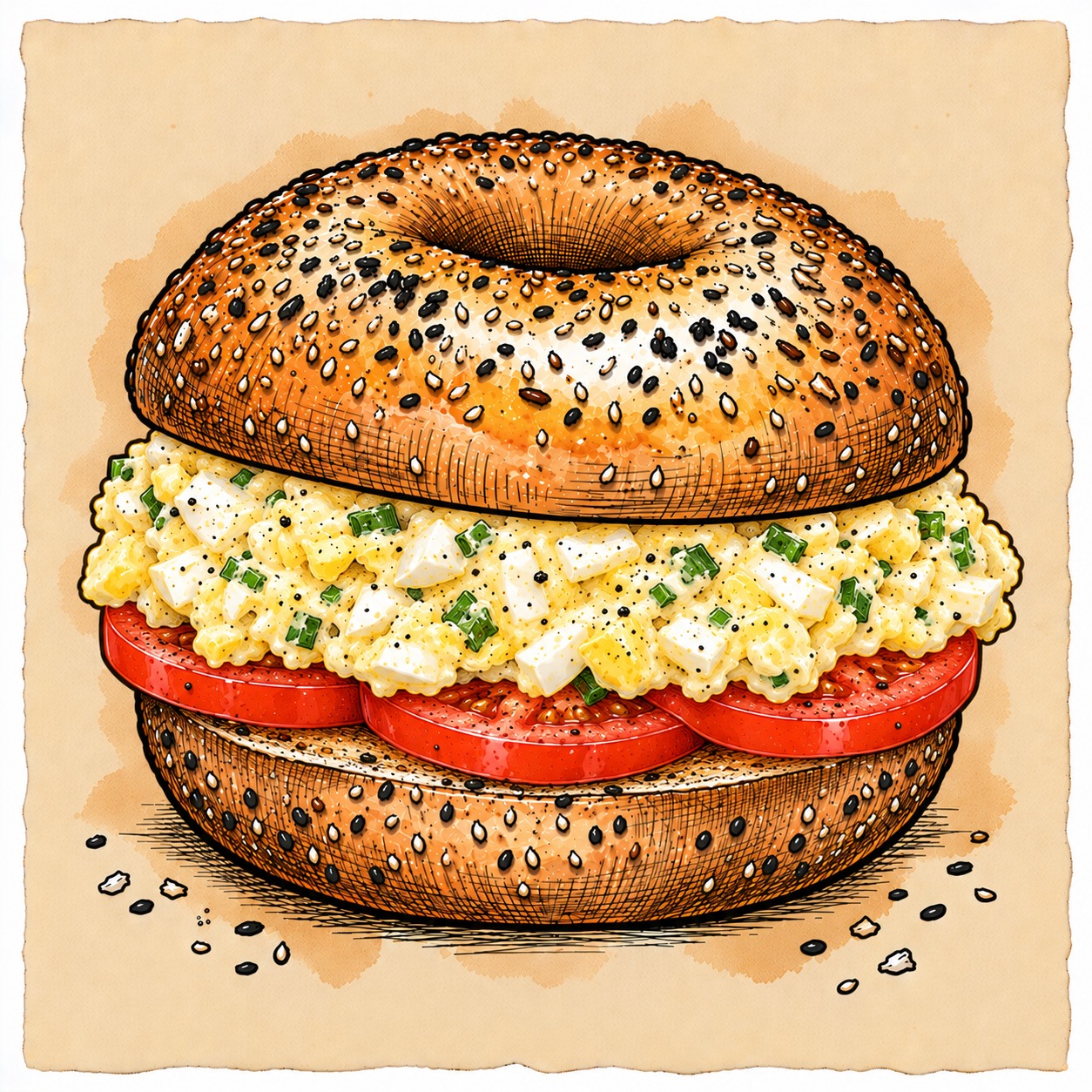EGG SALAD bagel sandwich
