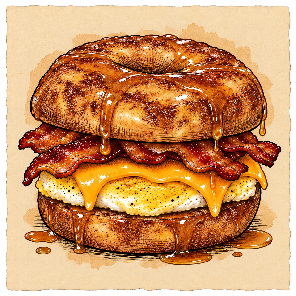 FRENCH TOAST-ED BAGEL bagel sandwich